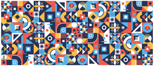 Colorful abstract geometric shape mosaic background