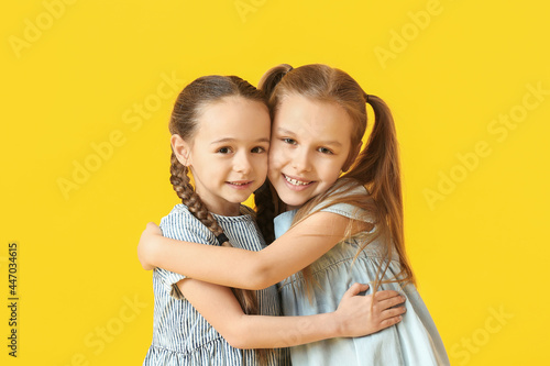 Cute little sisters on colo...