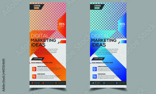 Corporate business roll up banner template design for advertisement 