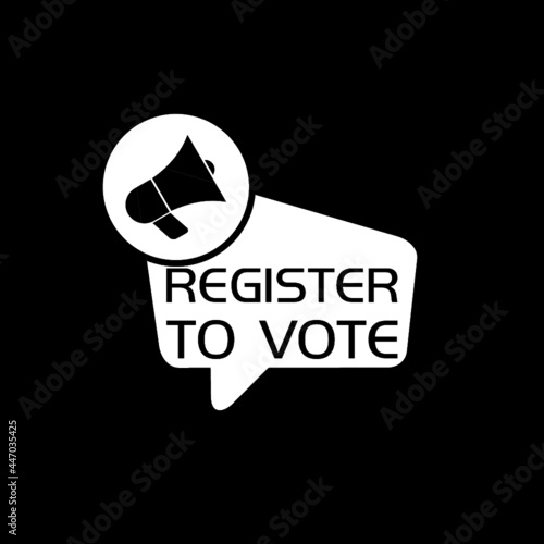 Register to vote icon isolated on dark background