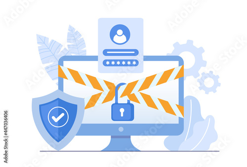 Personal data security, cyber data security online concept illustration