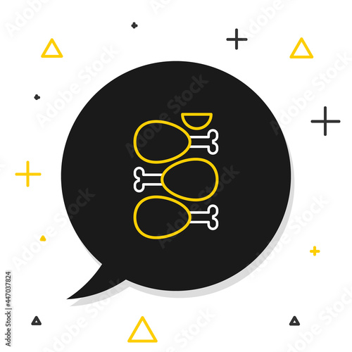 Line Indian traditional food Tandoori chicken icon isolated on white background. Colorful outline concept. Vector
