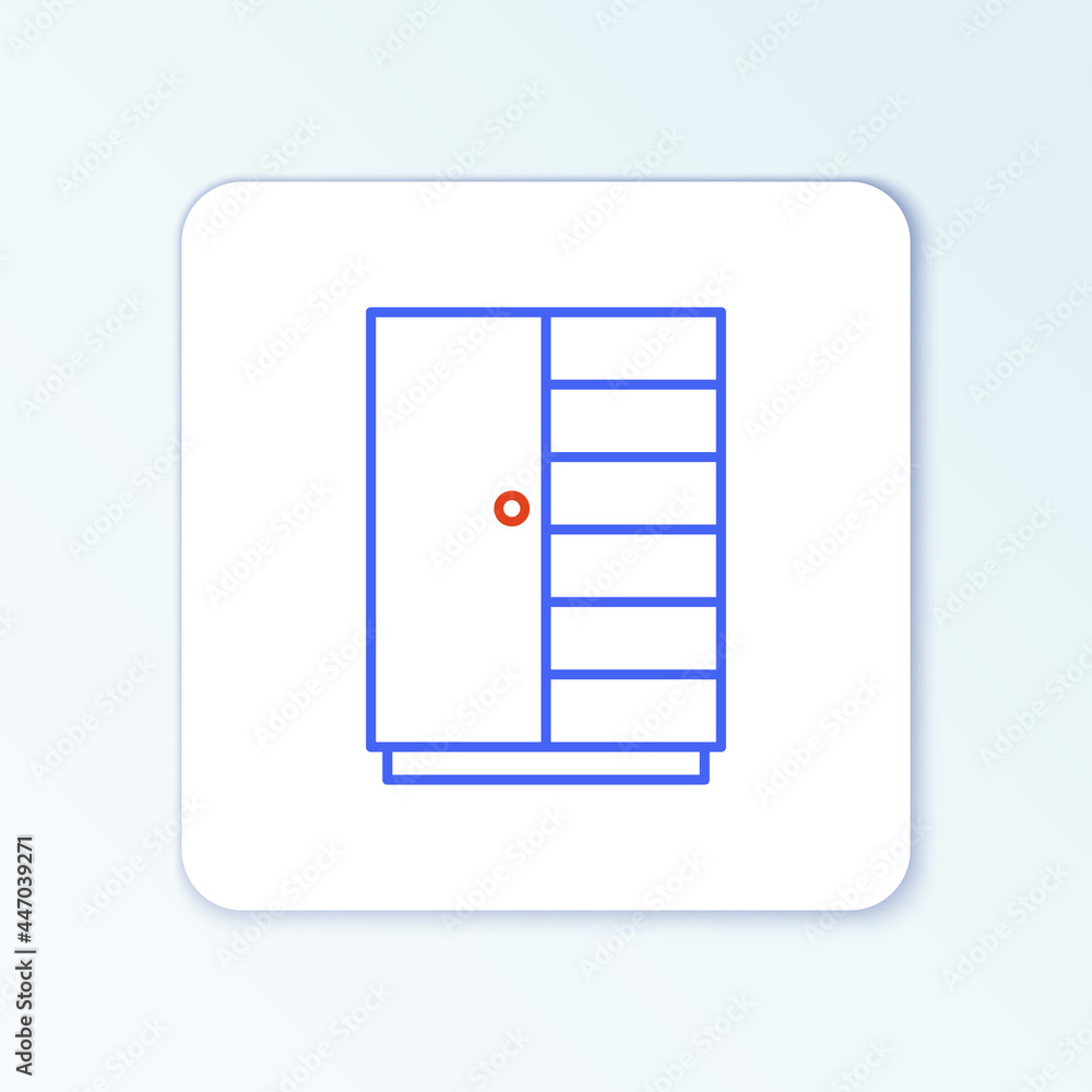 Line Wardrobe icon isolated on white background. Colorful outline concept. Vector Line Wardrobe icon isolated on white background. Colorful outline concept. Vector