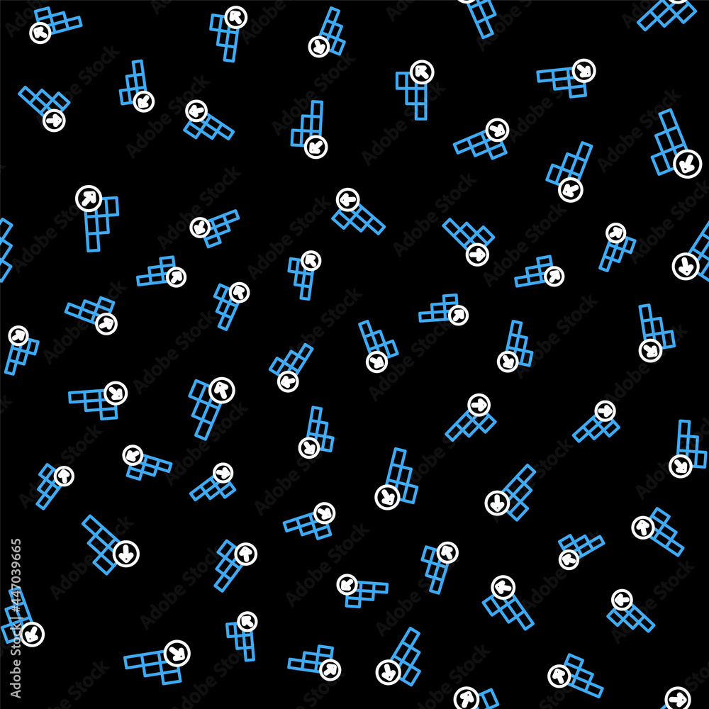 Line Financial growth icon isolated seamless pattern on black background. Increasing revenue. Vector Line Financial growth icon isolated seamless pattern on black background. Increasing revenue. Vector