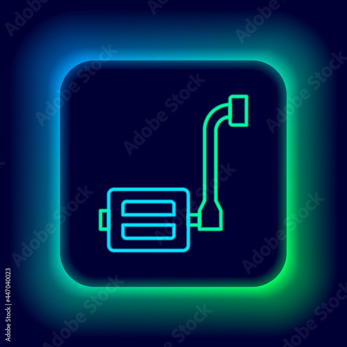 Glowing neon line Bicycle pedal icon isolated on black background. Colorful outline concept. Vector