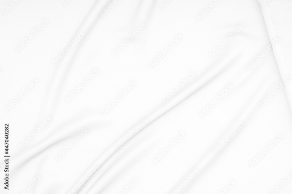 White fabric, cloth wave texture background, Empty space. Soft image.