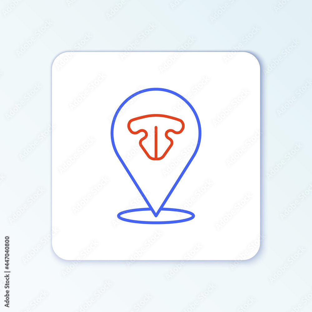 Line Cat nose icon isolated on white background. Colorful outline concept. Vector Line Cat nose icon isolated on white background. Colorful outline concept. Vector