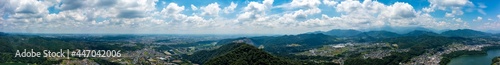 ダイナミックな夏の雲のパノラマ写真