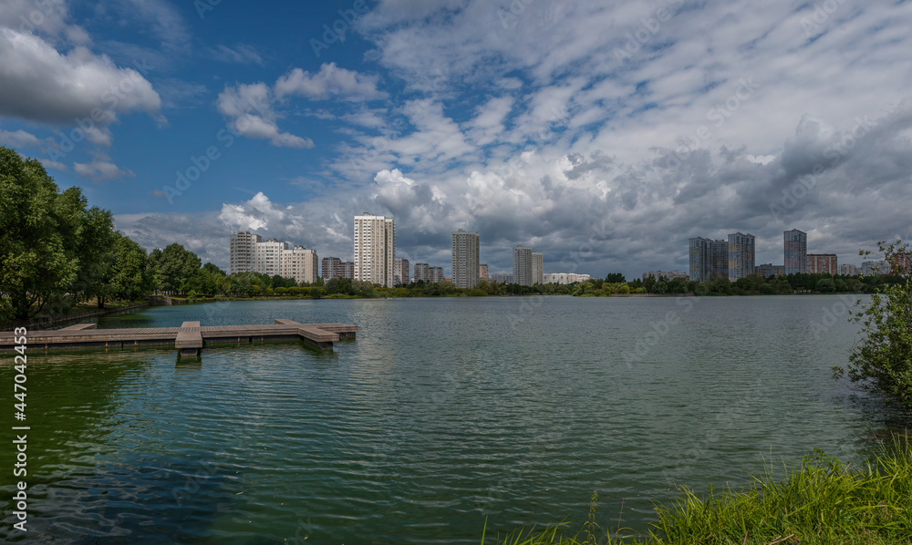 Morning of July in the city park