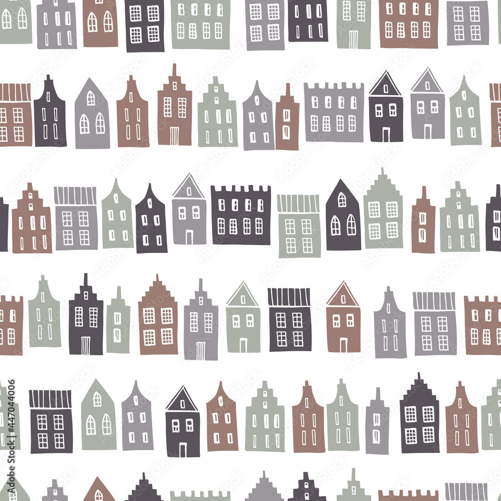 Vector pattern with  houses.