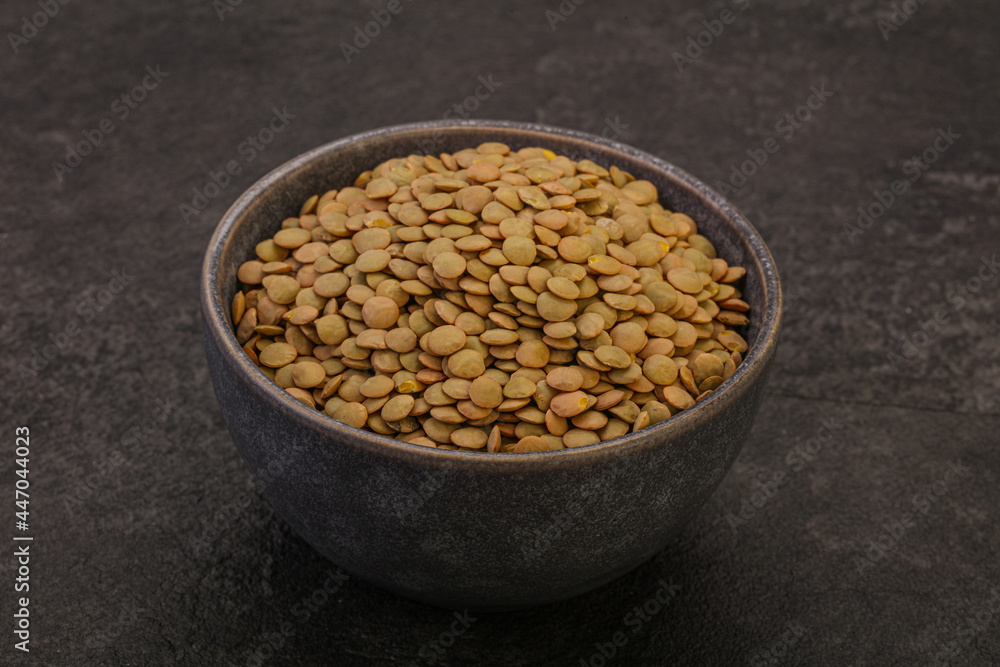 Vegan cuisine - Dry lentil heap Vegan cuisine - Dry lentil heap