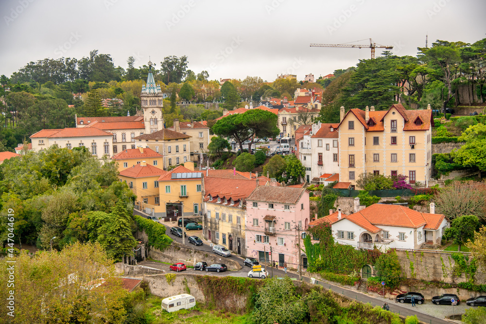Homes of Lisbon, Portugal. Aerial view.