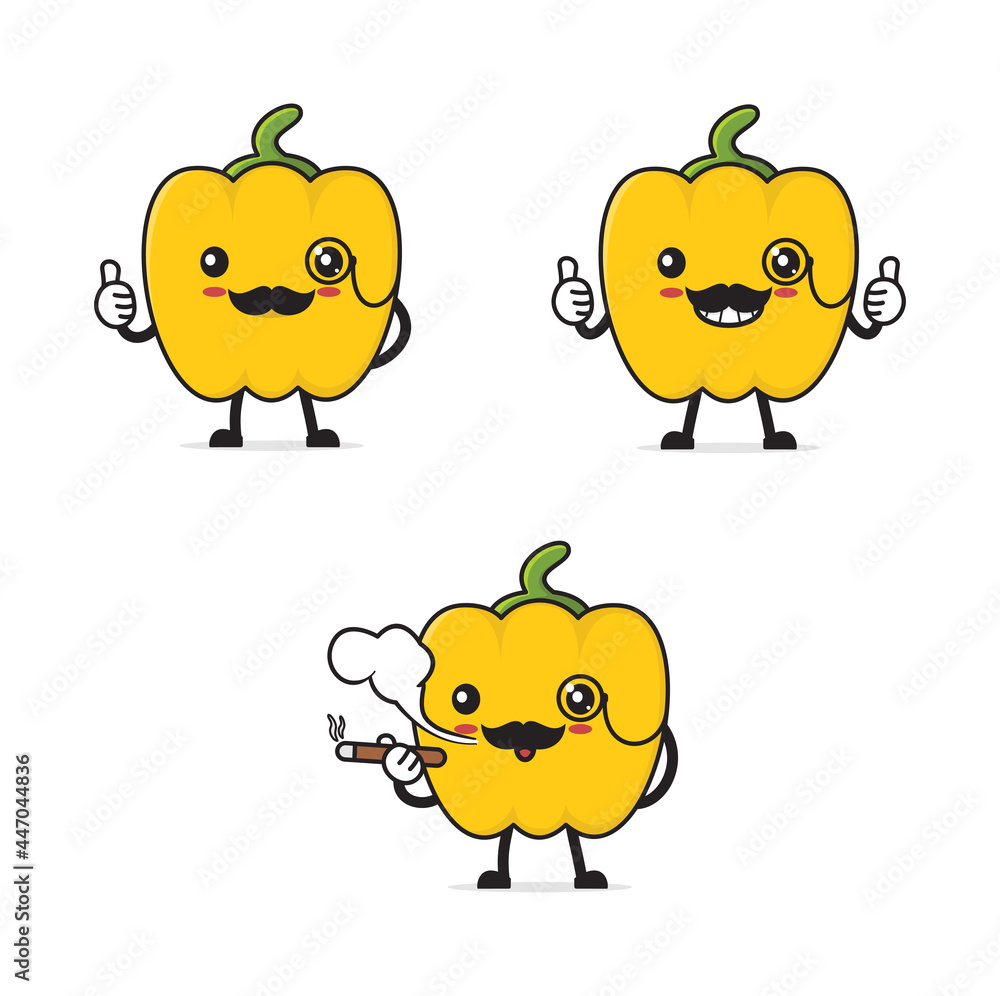 yellow pepper cartoon character yellow pepper cartoon character