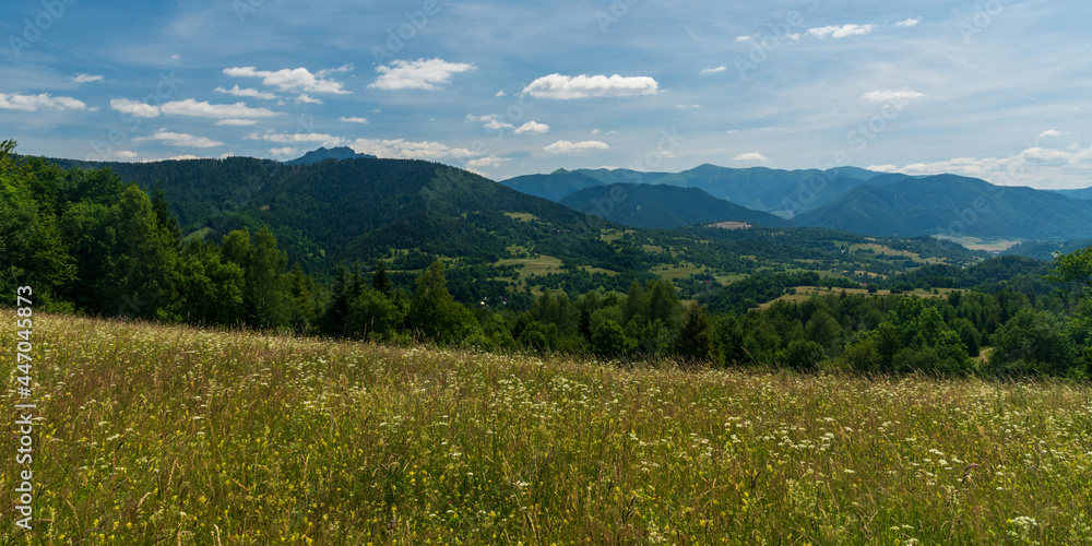View from Holesova skala hill above Terchova village in Slovakia