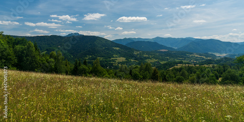 View from Holesova skala hill above Terchova village in Slovakia