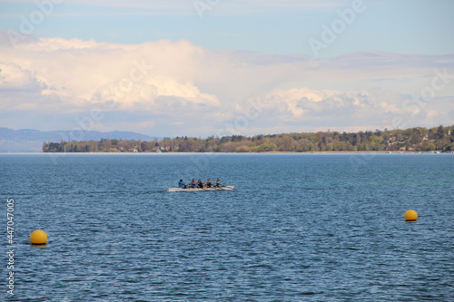 Rowing at the lake in Geneva