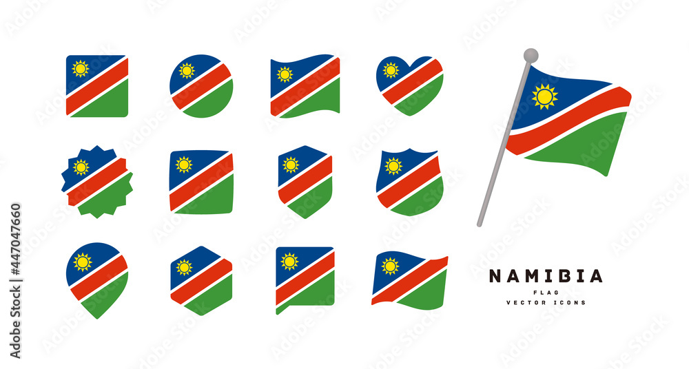 Namibia flag icon set vector illustration Namibia flag icon set vector illustration