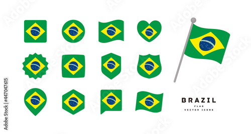 Brazil flag icon set vector illustration photo