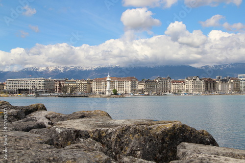Views of the leman lake in Geneva