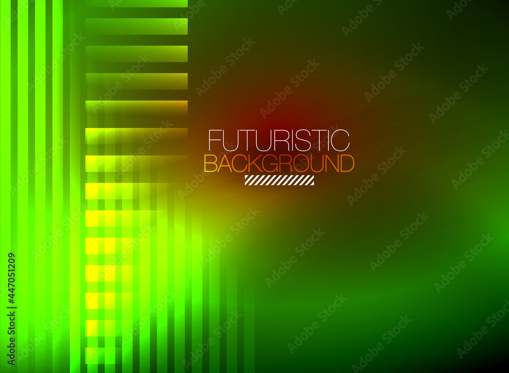 Bright neon color techno abstract background, shiny glowing neon lines in the dark background Bright neon color techno abstract background, shiny glowing neon lines in the dark background