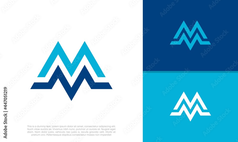 Initials M. MM logo design. Initial Letter Logo. Initials M. MM logo design. Initial Letter Logo.