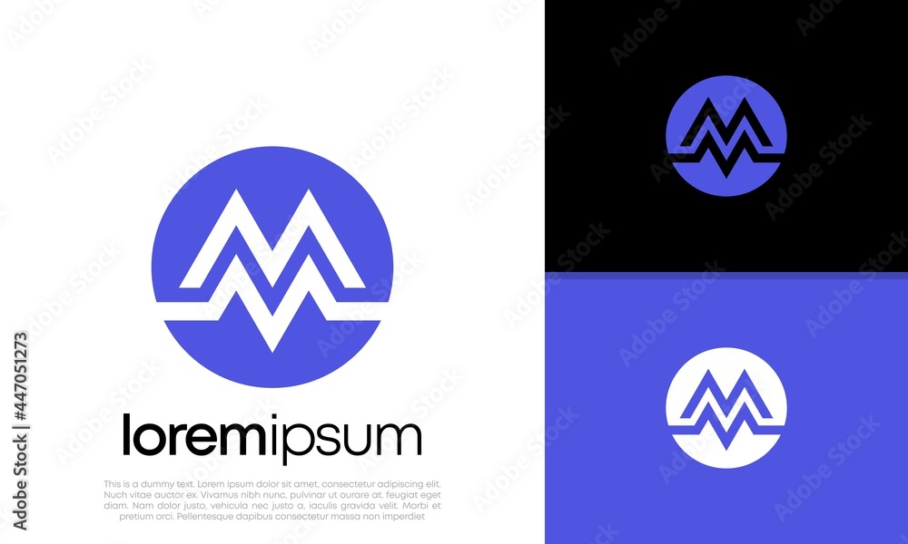 Initials M. MM logo design. Initial Letter Logo. Initials M. MM logo design. Initial Letter Logo.