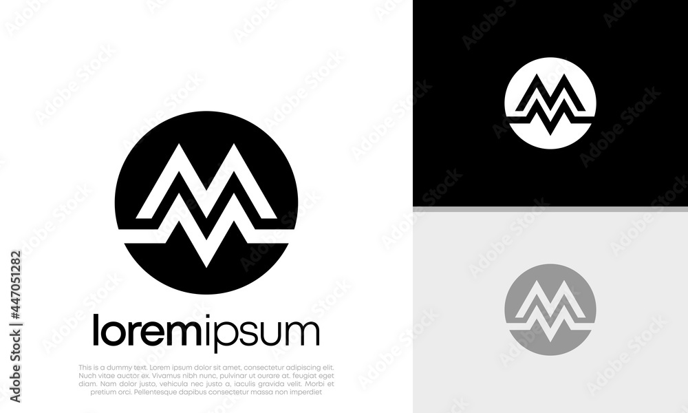 Initials M. MM logo design. Initial Letter Logo. Initials M. MM logo design. Initial Letter Logo.