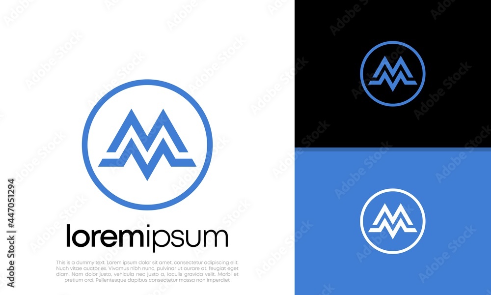 Initials M. MM logo design. Initial Letter Logo. Initials M. MM logo design. Initial Letter Logo.