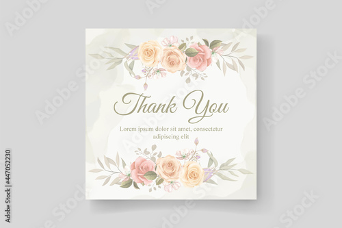 Thank you card design on a flower theme