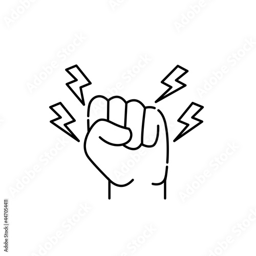 Behavioural problems aggressive olor line icon. Computer-induced medical problem. Pictogram for web page, mobile app, promo.