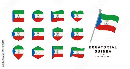 Free Download Equatorial guinea flag icon set vector illustration - GFXLoad