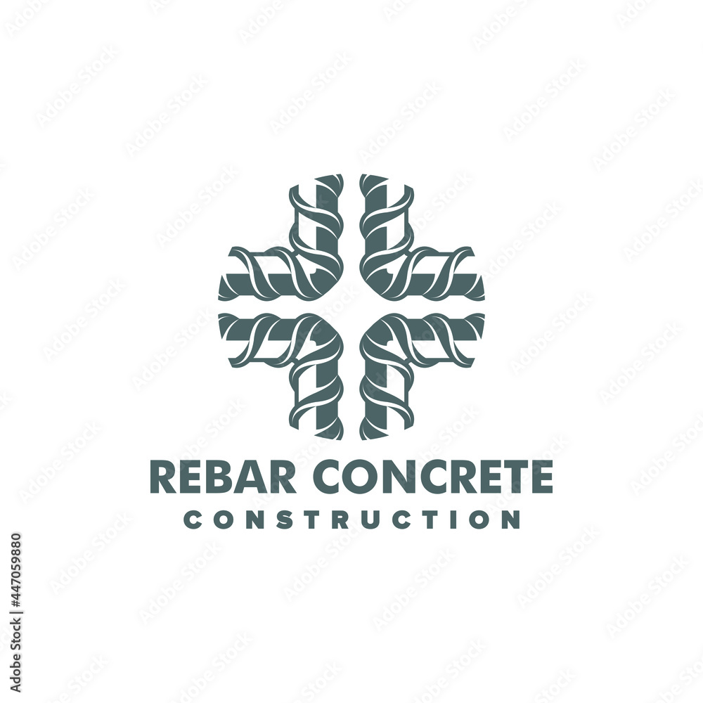 rebar construction logo design vector Adobe Stock