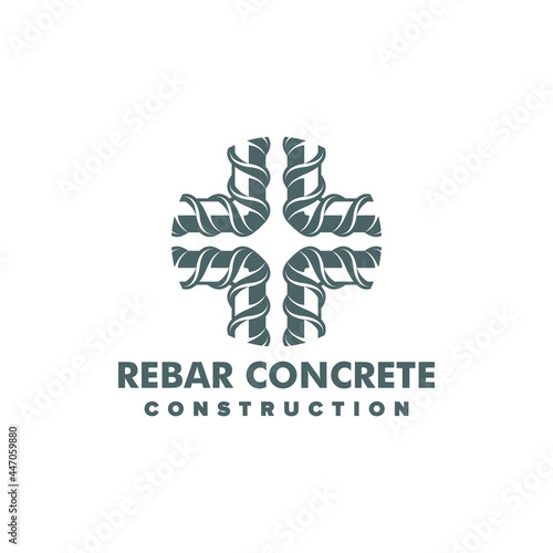 rebar construction logo design vector