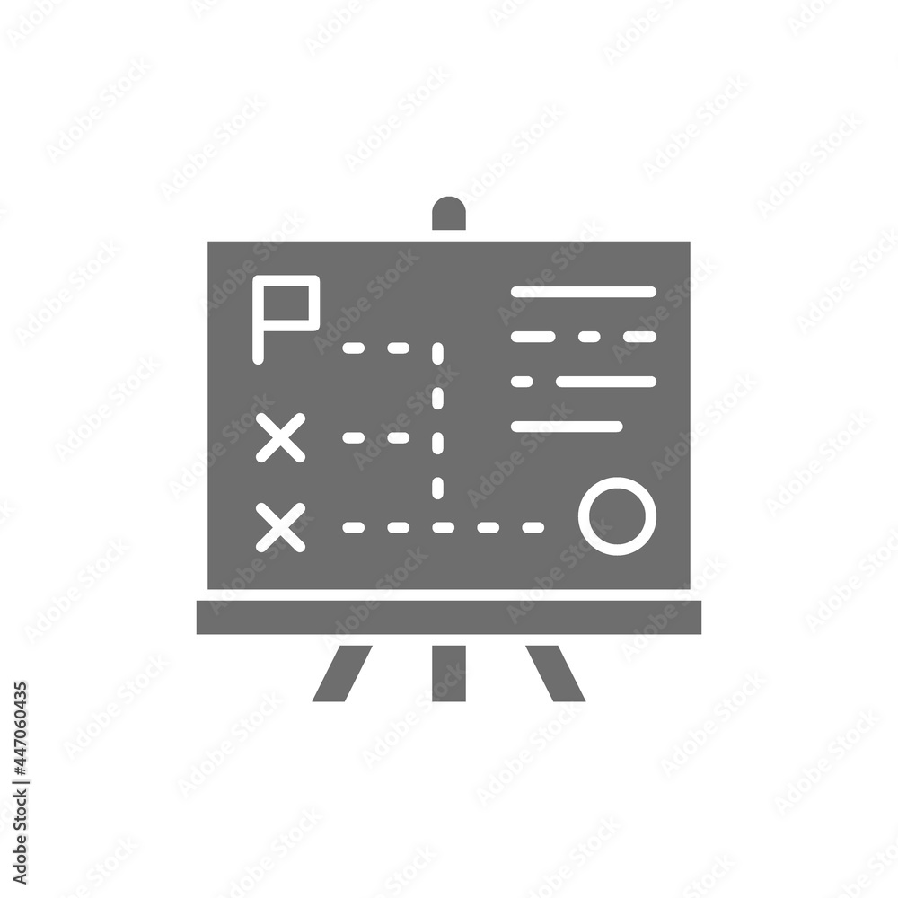 Vector presentation with diagram, training grey icon. Vector presentation with diagram, training grey icon.