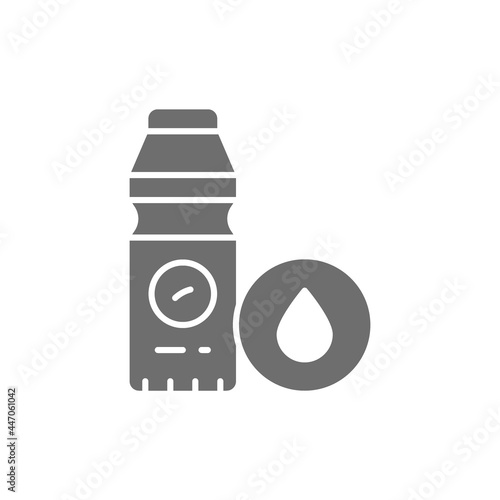 Vector healthy yogurt, bifidobacterium, lactobacillus grey icon.