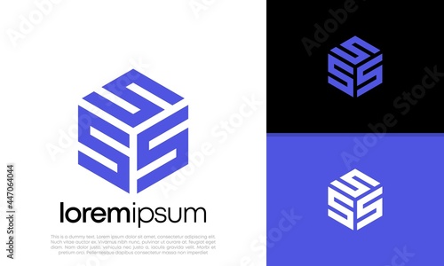 Initials S. SSS logo design. Initial Letter Logo. Hexagon logo design.	

