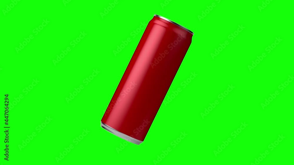 Soft Drink Can 330mL 3D Model Turntable Animation, Green Background Soft Drink Can 330mL 3D Model Turntable Animation, Green Background
