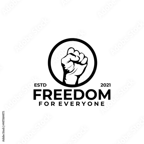 Fist freedom logo design template