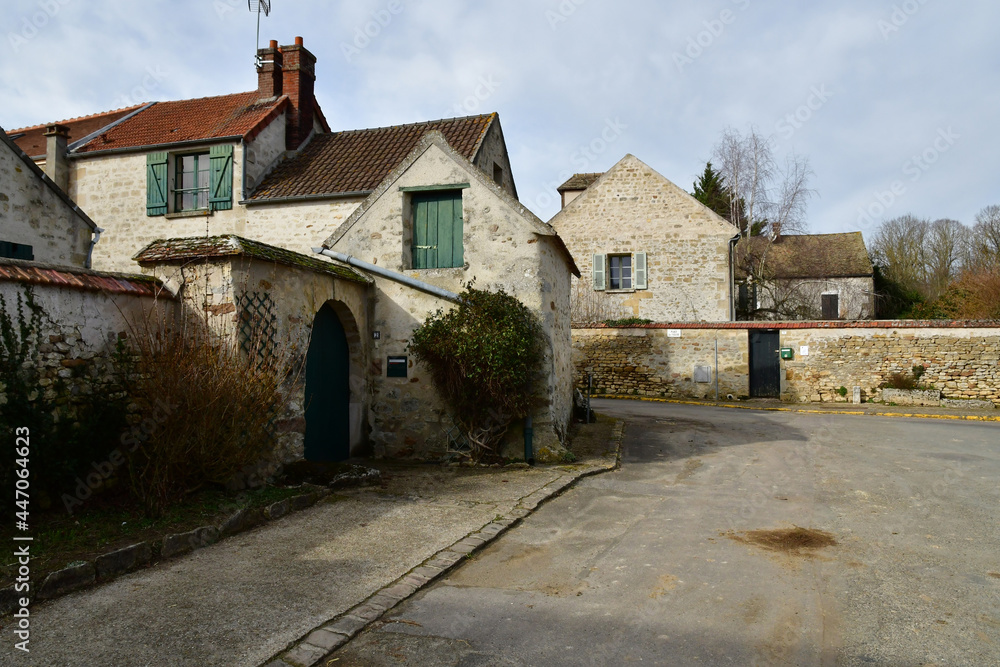 Gadancourt; France - february 20 2021 : picturesque village centre