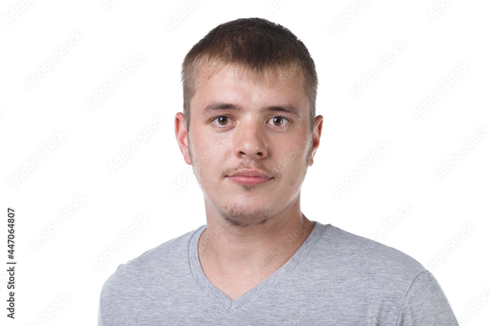 Portrait of serious young man with bristle Portrait of serious young man with bristle