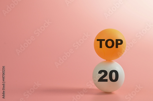 Table tennis ball with text TOP 20 isolated on pink background Free Download Table tennis ball with text TOP 20 isolated on pink background - GFXLoad