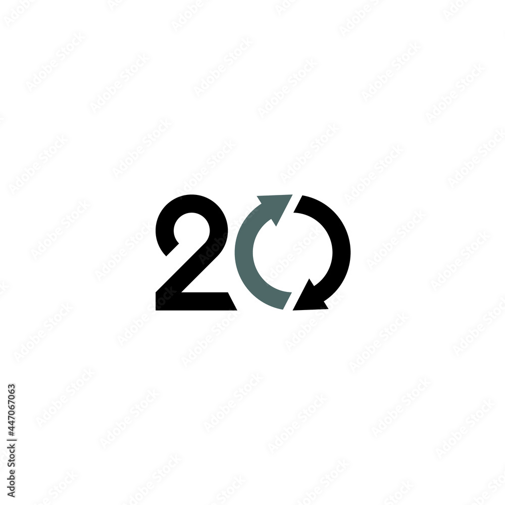 20 and Circle Arrows logo or icon design 20 and Circle Arrows logo or icon design
