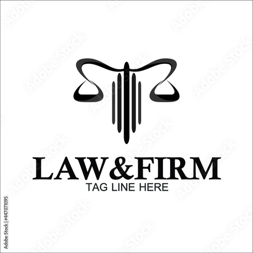 Scales of justice lawyers and firm law business legal lawyer attorney judge office justice court contract meeting  illustration design logo vector