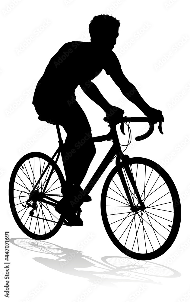 Naklejka premium Bike Cyclist Riding Bicycle Silhouette