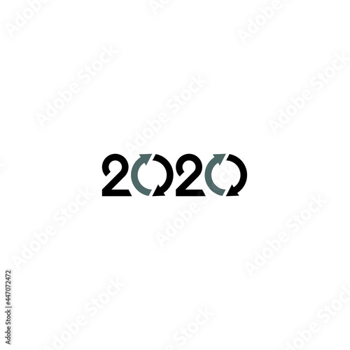 2020 and Circle Arrows logo or icon design