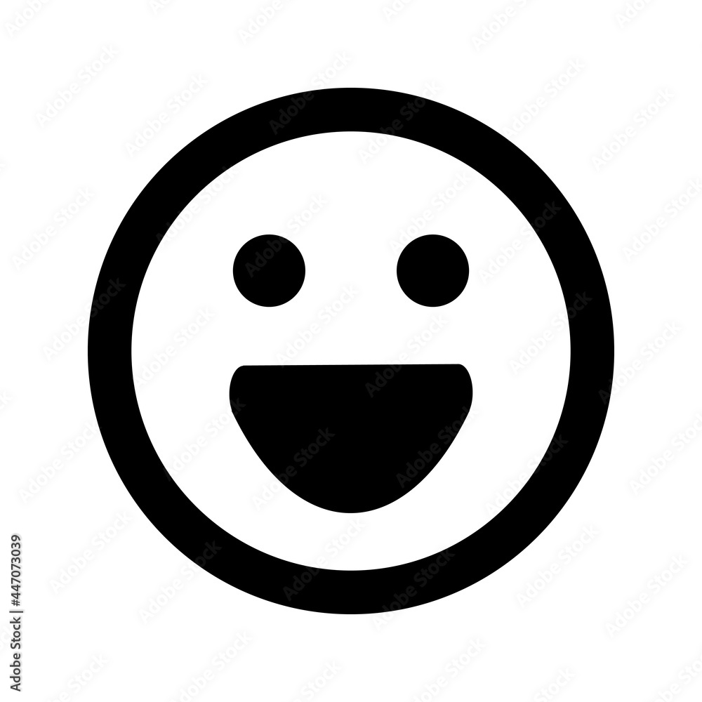 Cartoon smile face emoticon icon in flat style Cartoon smile face emoticon icon in flat style