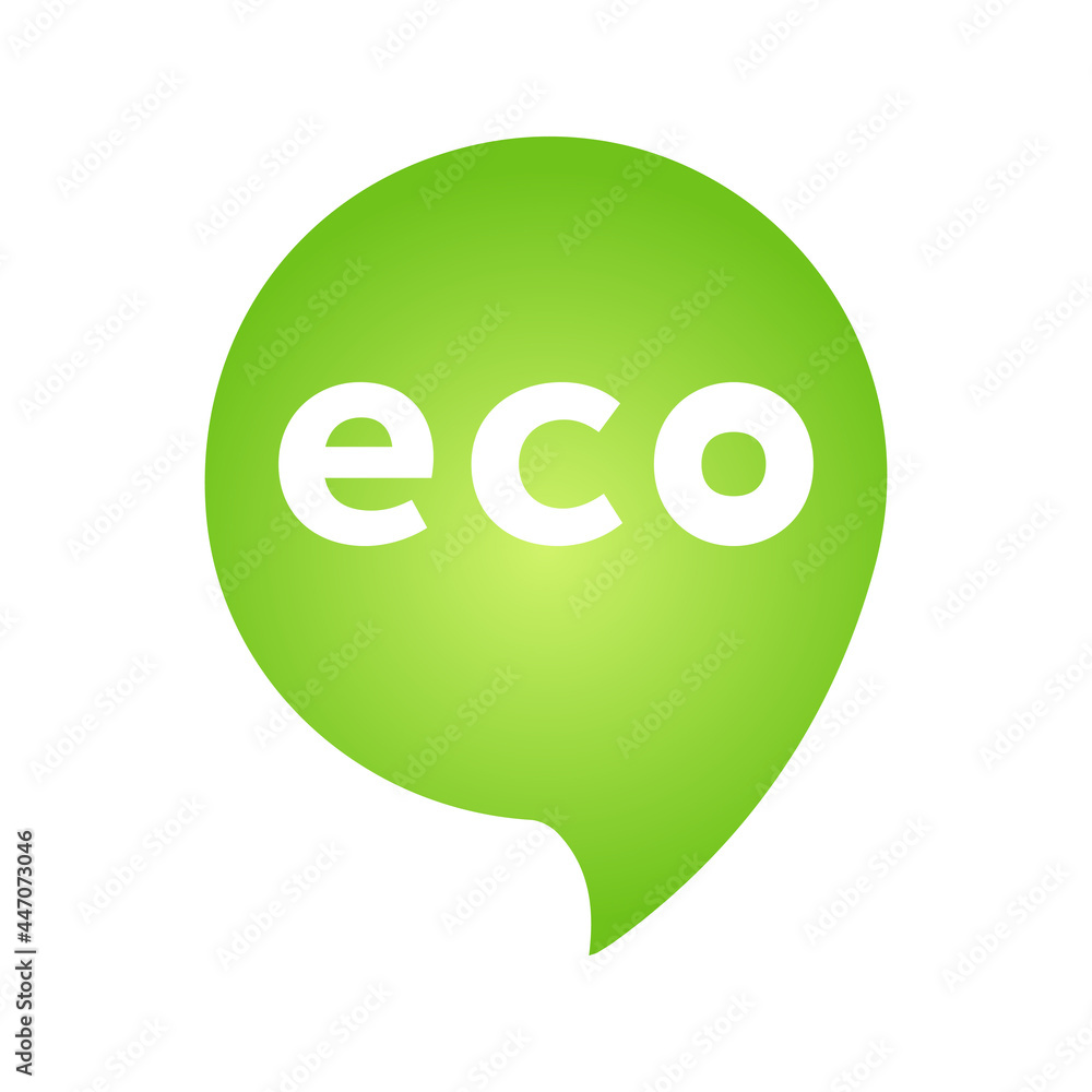 Eco green cloud speech bubble icon Bio nature green eco symbol for web and business Eco green cloud speech bubble icon Bio nature green eco symbol for web and business