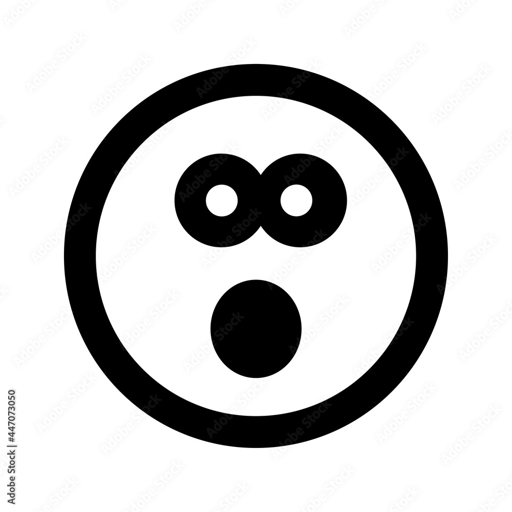 Cartoon surprised smile face emoticon icon in flat style Cartoon surprised smile face emoticon icon in flat style
