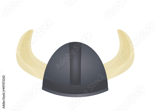 Black viking helmet with horns. vector