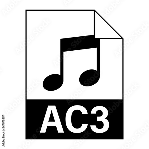 Modern flat design of AC3 file icon for web